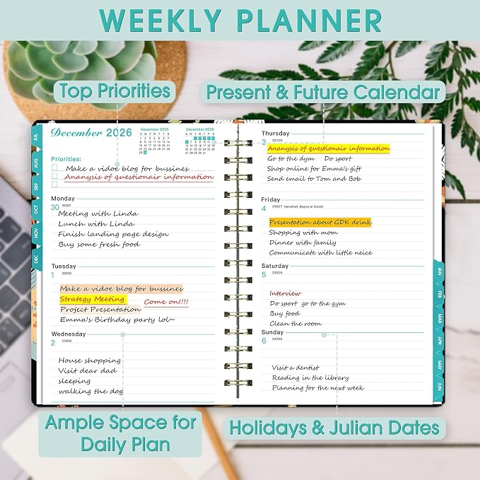 Planner 2026-2027 Weekly and Monthly Calendar Planner Jul 2026-Jun 2027 | - Image 4