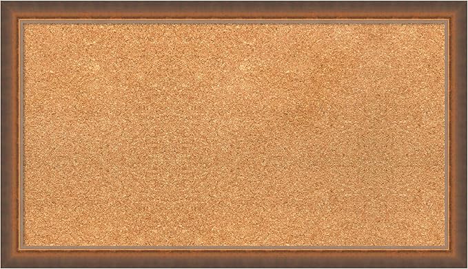 Amanti Art Natural Cork Board for Wall, 16x28 Vision Board with Bronze Frame, Medium Corkboard Office Decor for Home Organization, Modern Corkboard Pinboard to Display Items for Home Organization in-DeskLoop Office