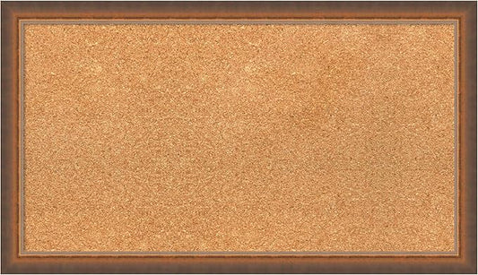 Amanti Art Natural Cork Board for Wall, 16x28 Vision Board with Bronze Frame, Medium Corkboard Office Decor for Home Organization, Modern Corkboard Pinboard to Display Items for Home Organization in-DeskLoop Office