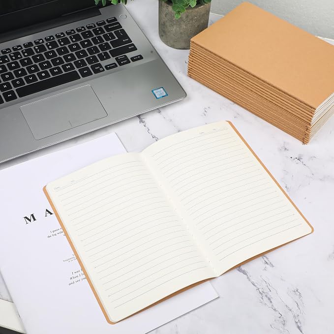 miikoul 72 Pack A5 Kraft Paper Notebook Lined Journal Bulk, 8.3 X 5.5 Inch - Image 7