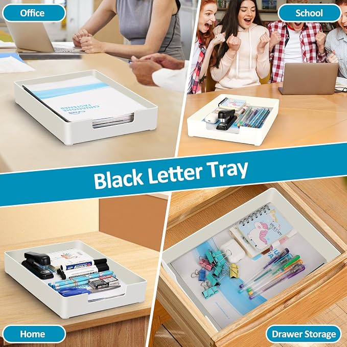 Paper Tray, Desk Tray Organizer, Plastic A4 Letter-Size Printer Paper Holder - Image 6