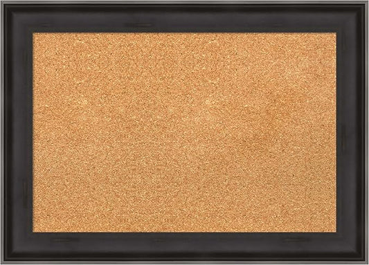 Amanti Art Natural Cork Board for Wall, 20x28 Vision Board with Black Wood Frame, Medium Corkboard Office Decor for Home Organization, Casual Corkboard Pinboard to Display Items for Home Organization-DeskLoop Office