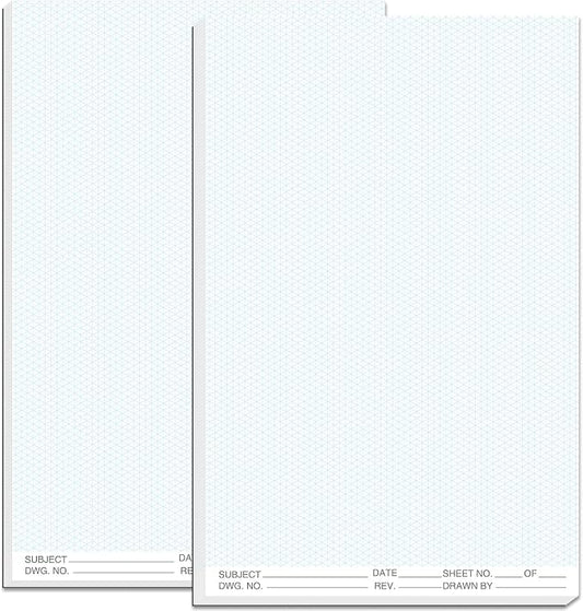 2 Pack 100 Sheets 11" x 17" Isometric Graph Paper Pad Landscape by gisgfim