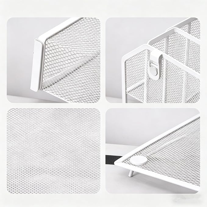 5-Section Mesh Desktop File Sorter Organizer, Adjustable File Organizer - Image 2