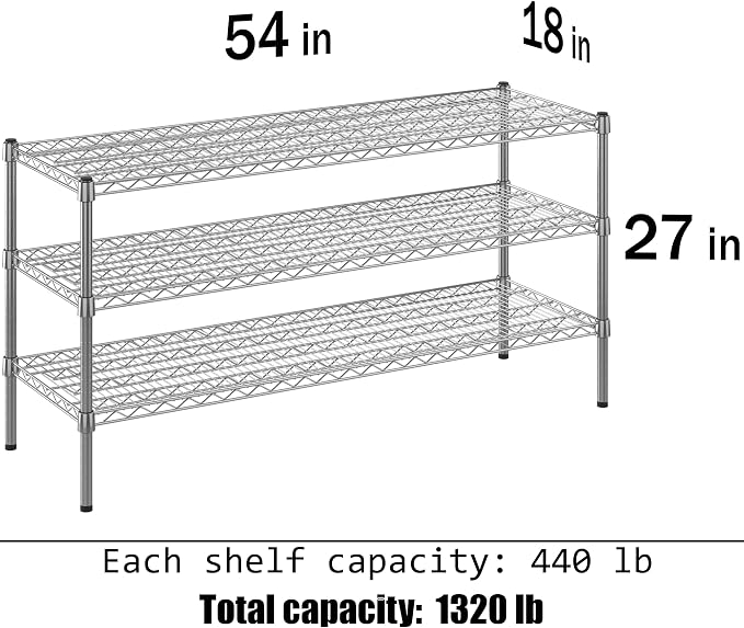 Regal Altair 18" Deep x 54" Wide x 27" Height Wire Shelving Kit | 3-Tier | NSF - Image 3