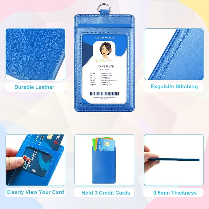 12 Pack ID Badge Holders with Retractable Lanyards Colorful Retractable - Image 5