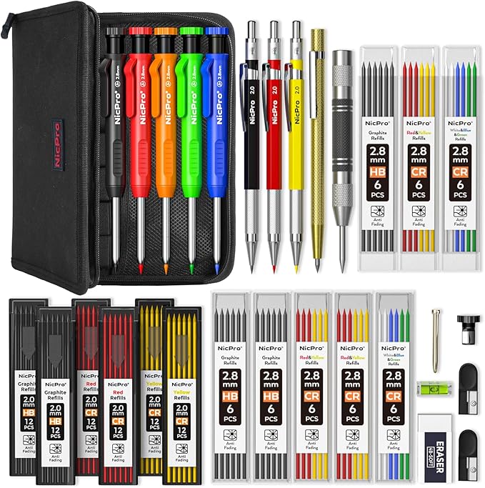 Nicpro 31 Pack Carpenter Pencil Set by Nicpro