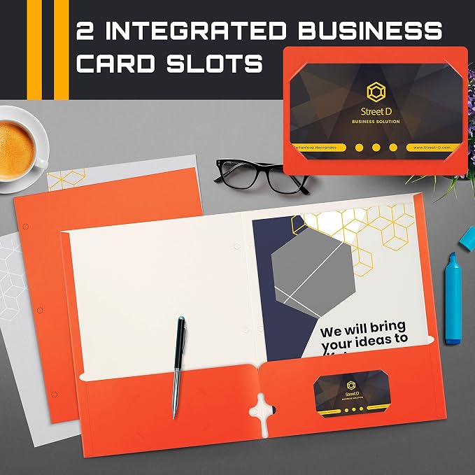Better Office Products Two Pocket Portfolio Folders, Letter Size Paper Folders - Image 4