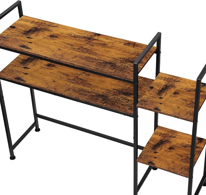 YBING Desktop Bookshelf, Desk Hutch Dorm, 4 Tier Desk Organizer Shelf Wood Over - Image 6