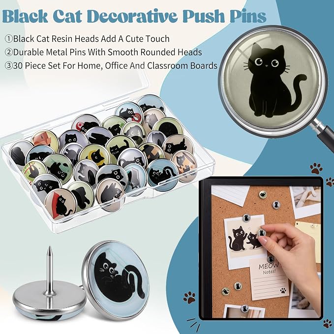 BESARME 30 Pcs Cute Push Pins for Bulletin Board, Wall Desk Accessories - Image 3