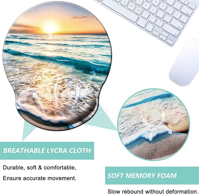 Mouse Pad with Wrist Support, Ergonomic Mouse Pad with Memory Foam Wrist Rest - Image 3