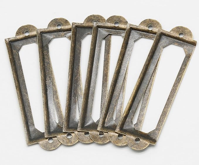 50 PCS Metal Label Holders 60x17mm Antique Bronze - Image 6