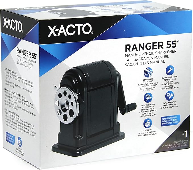 X-ACTO Ranger 55 Classroom Manual Pencil Sharpener, Adjustable - Image 6