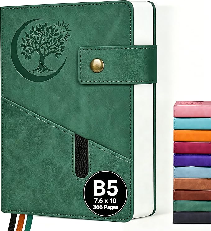 PAIBAS 7.6 x 10 Lined Notebook Journal 369 Pages Leather Journal by PAIBAS