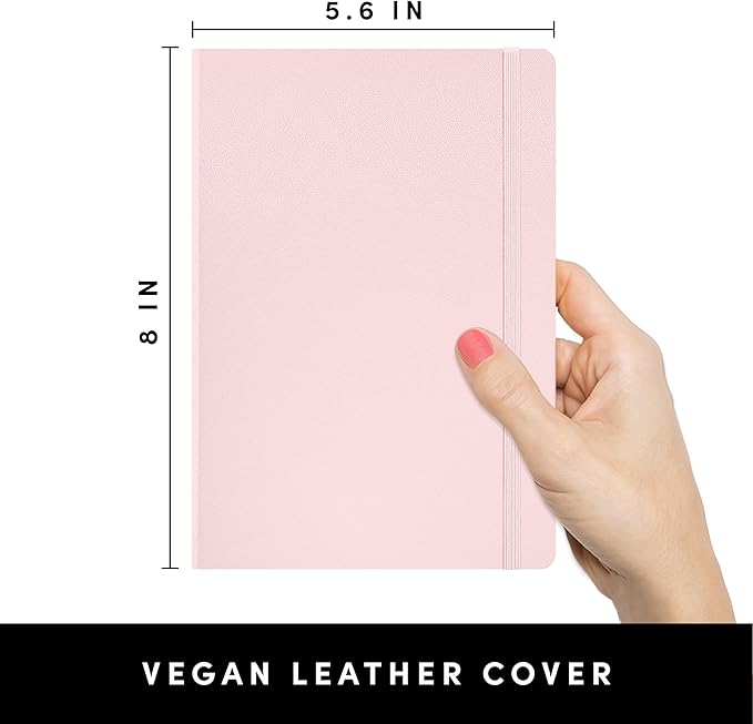 PAPERAGE Lined Journal Notebook, (Blush), 160 Pages, Medium 5.6 in x 8 in - 100 GSM Thick Paper – Hardcover Journaling Notebook for Work, School & Note Taking-DeskLoop Office