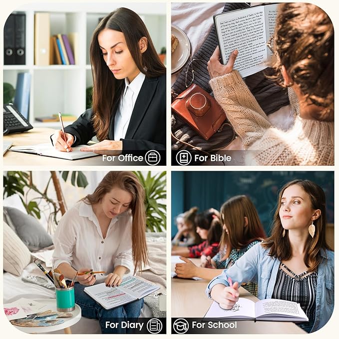 Lined Journal Notebook, A5 Hardcover Leather Journal for Men Women, 200 Pages 100 GSM Thick Paper, Journaling Notebooks for Work School Travel Note Taking, Black-DeskLoop Office