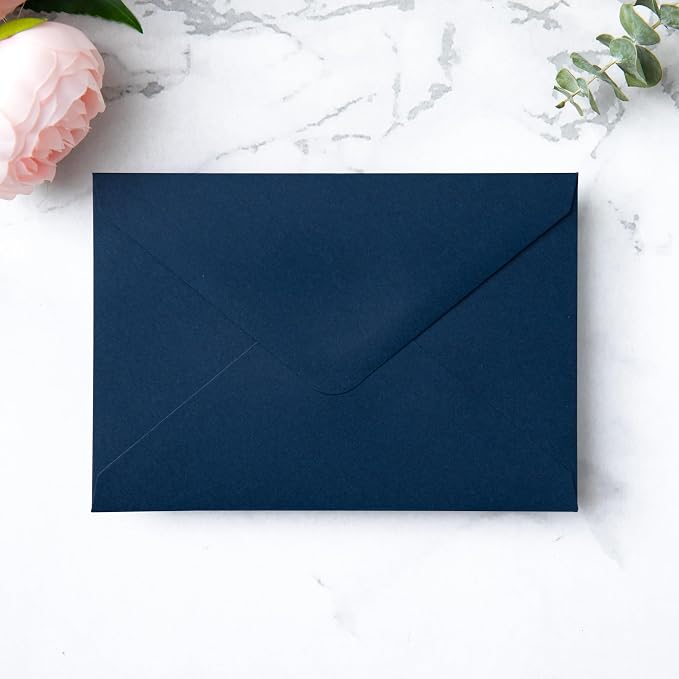 PONATIA 50 Pack A1 Envelopes, 3.62 x 5.2'' Navy Blue Envelopes Perfect - Image 5