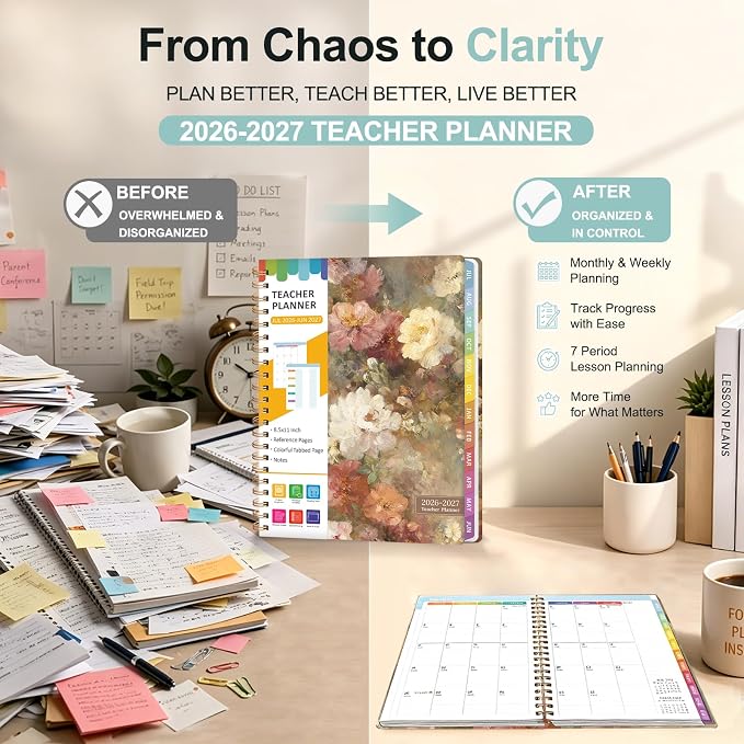 Teacher Planner 2026-2027, 7 Period Lesson Plan Book, 8.5" x 11" | July - Image 8