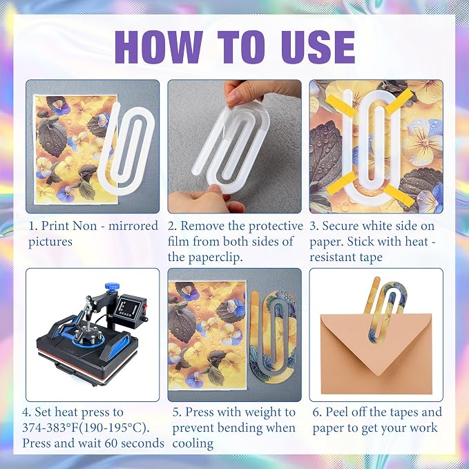 48 Pack Acrylic Sublimation Paper Clips Blanks, Home Office School Supplies - Image 4