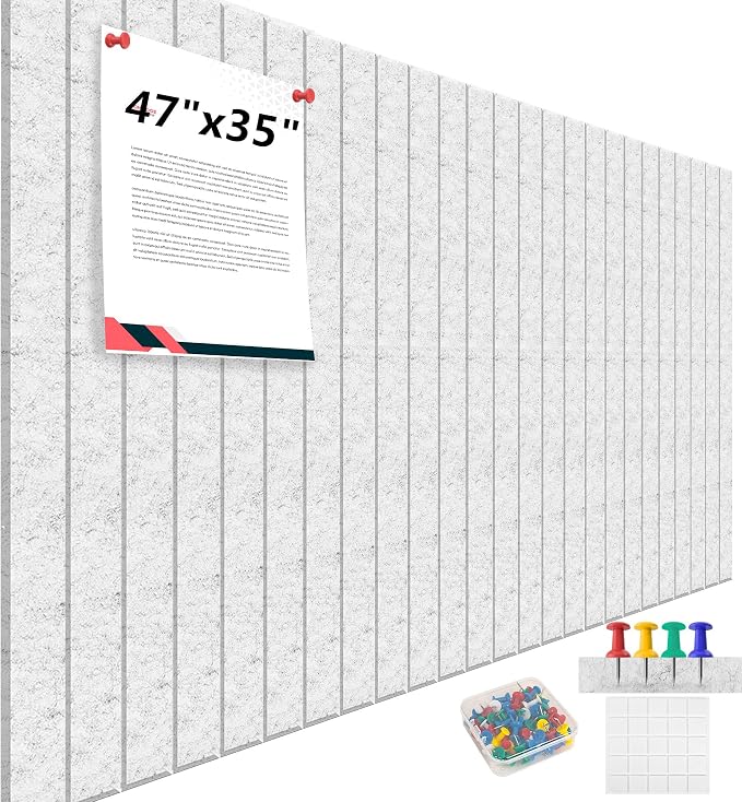 Large Cork Board for Office White Grey Felt Board Alternative-12 Pack Felt Wall by femst