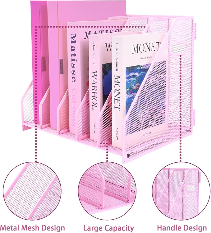 Desk Organizers, Metal Magazine File Holder - Image 3