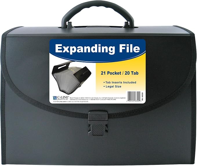 C-Line 21-Pocket Poly Expanding File by C-Line