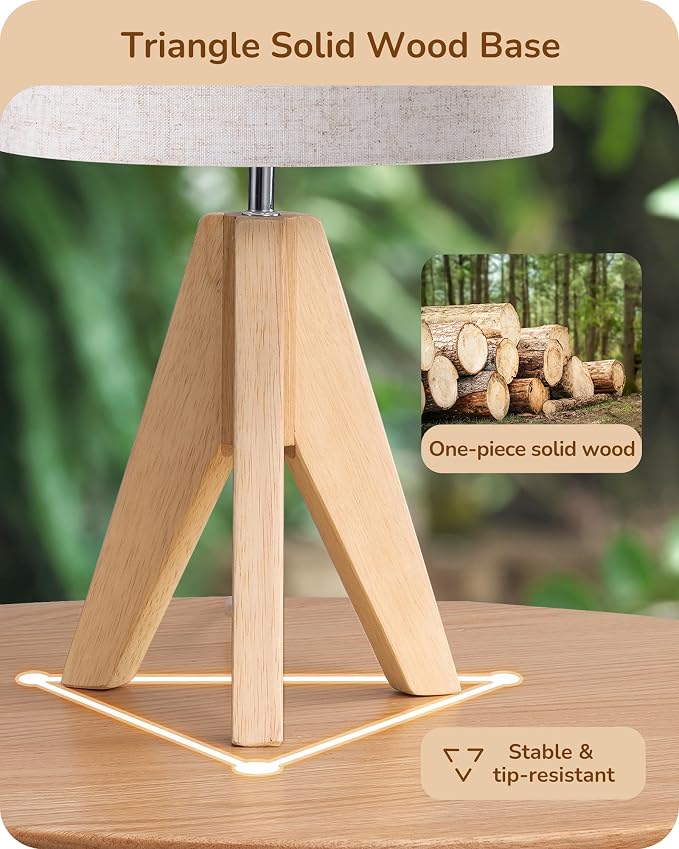 EDISHINE Small Table Lamp, Boho Bedside Lamp - Image 2