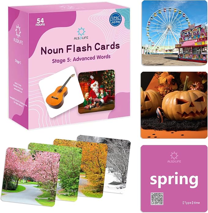 54 Advanced Word Noun Flash Cards by ALSOLIFE