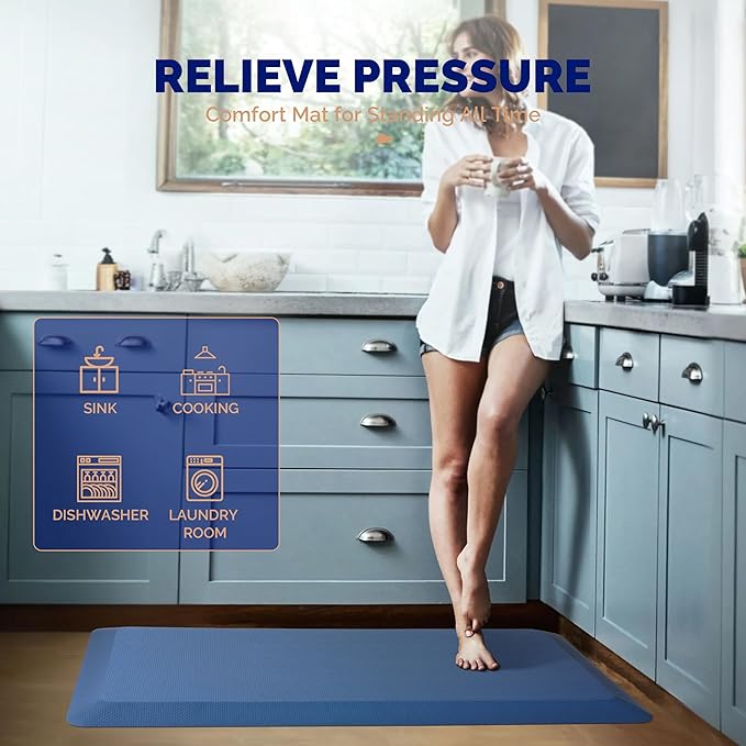 FEATOL Anti Fatigue Mat for Standing, 9/10 Extra Thick Ergonomic Standing Desk - Image 4