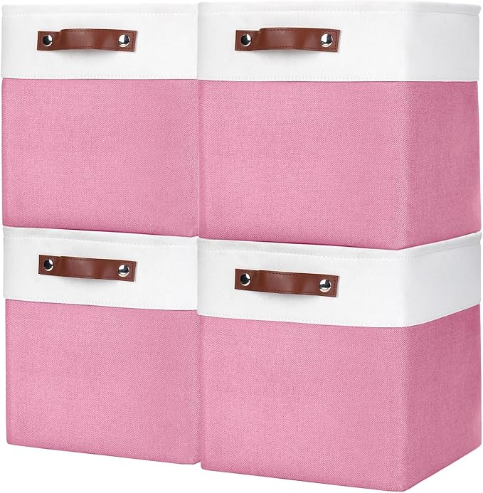 Bagnizer Collapsible Fabric Storage Cubes 11x11 Cube Storage Bins, 4 Pack by Bagnizer