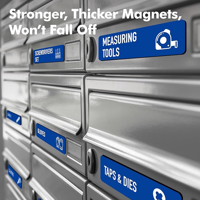 90 PCS Magnetic Toolbox Labels, 82 Pre-Printed & 8 Blanks Large Size Tool Chest - Image 6