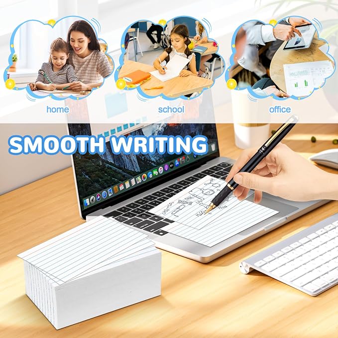 BIGNC Index Cards 3x5, 320 Pack Ruled Flash Cards, Note Cards 3x5 Lined - Image 4