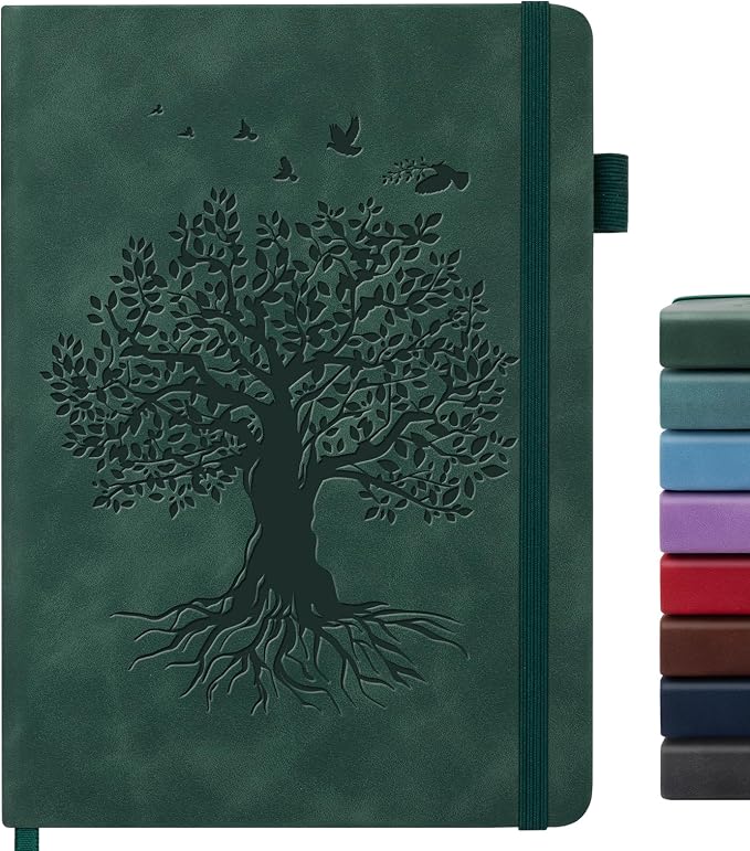 Lined Journal Notebook for Women Men, B5 Hardcover Leather Journals for Writing by ALKALO