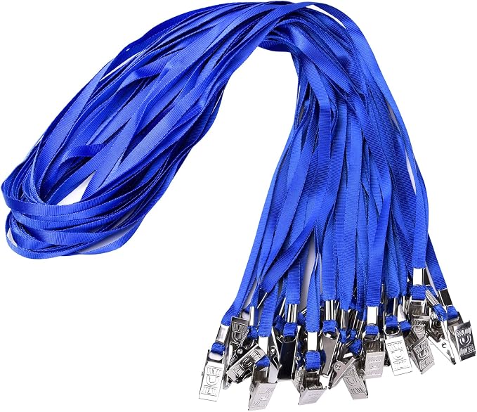 Wisdompro Lanyard with Bulldog Clip, 30 Pack of 17 inch Flat Nylon Neck Lanyard by Wisdompro