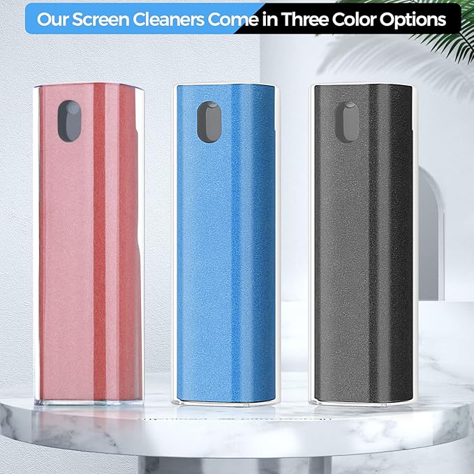 3 Pcs Fingerprint Proof Screen Cleaner, 3 in 1Touchscreen Mist Cleaner Spray Wipe Screen Cleaner Soft Fiber Flannel, Safe for All Phones Glasses Tablet Laptop TV Watch Screens(Grey)-DeskLoop Office