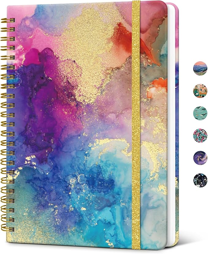 Taja Spiral Lined Journal for Women, Notebook for Work by Taja