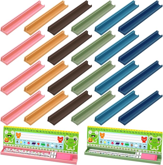 Jetec 24 Pcs Classroom Desk Name Plates Holder Index Cards Storage Classroom by Jetec