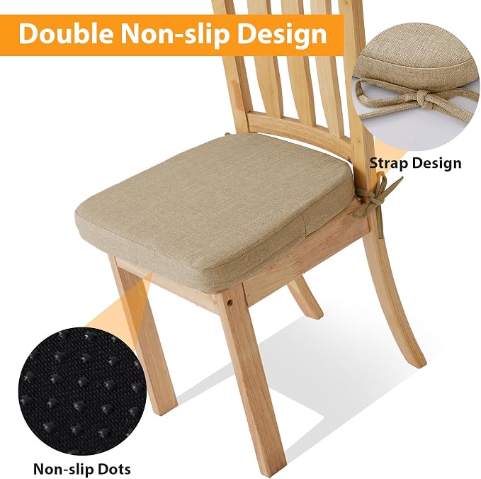 Ruqmuis Chair Cushions for Dining Chairs, D-Shaped Chair Pads - Image 4