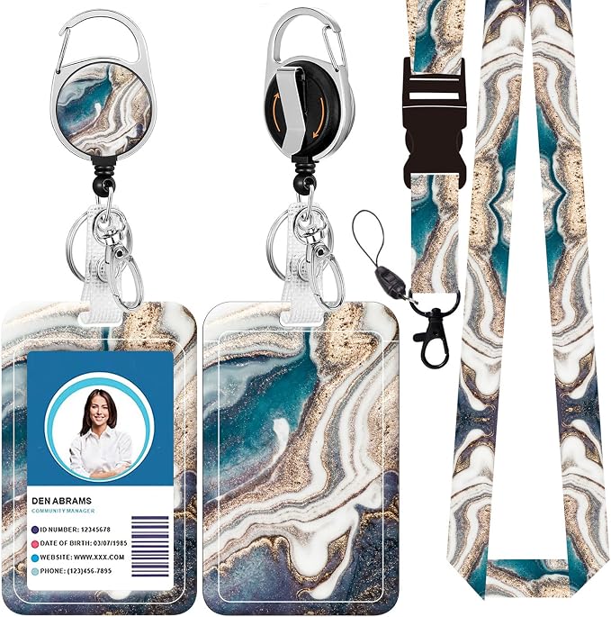 Badge Lanyard, Retractable Badge Holder by BILLTEFUL