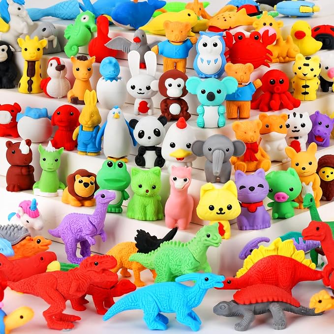 URSKYTOUS 81Pcs Animal Erasers Desk Pets by URSKYTOUS