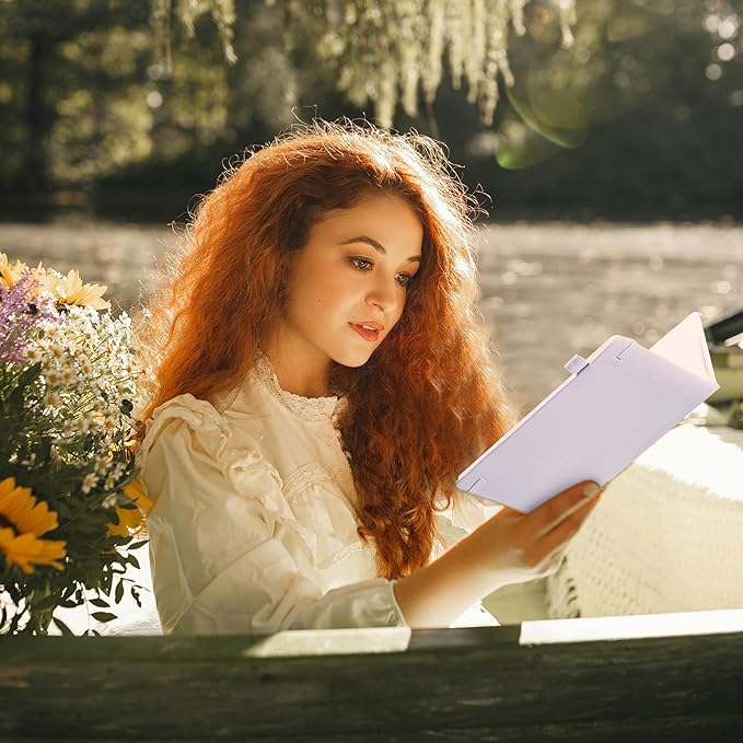 Lined Journal Notebook for Women Cute Leather Journals for Writing Aesthetic Floral Diary 192 Pages A5 Hardcover Journaling Notebooks with Pen Loop, 5.7 x 8.3 In, Purple-DeskLoop Office