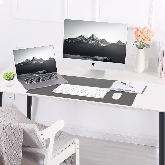 Desk Mat, 35.4" x 17" Leather Desk mat, Double-Sided Desk Pad, Desk matt - Image 6