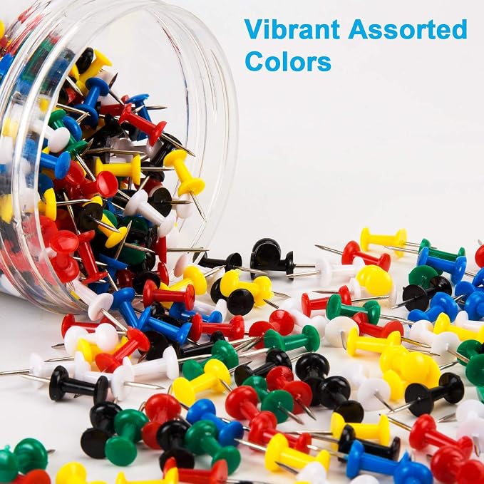 400Pcs Push Pins, Thumb Tacks for Bulletin Board, Stick Pins Thumb Tacks for - Image 2