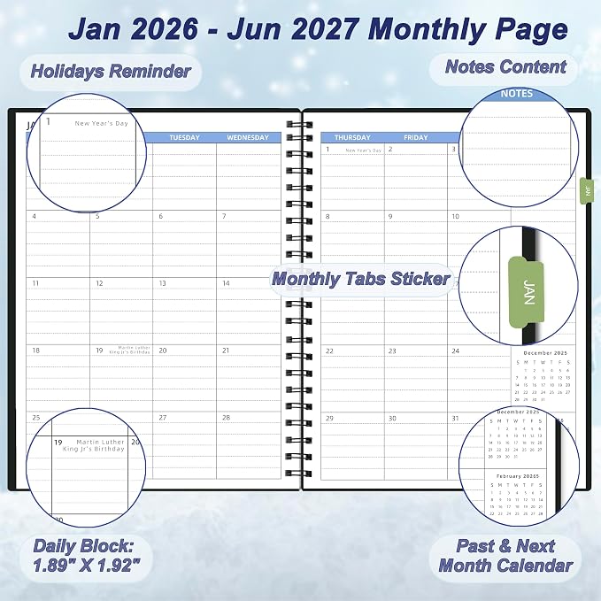 2026-2027 Monthly Planner, 18 Months Calendar Planner from Jan 2026-Jun 2027 - Image 2