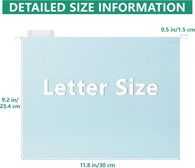 pmybupo High Capacity Blue Hanging File Folders, Pastel Colors, Heavy Duty - Image 2