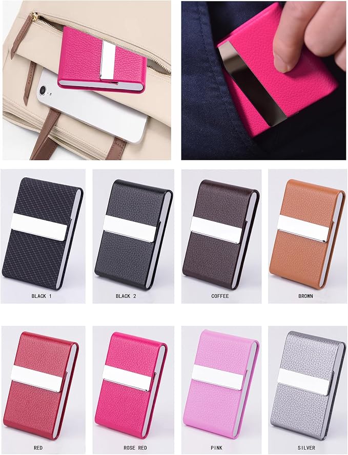 Business Card Holder with Ultra Slim Design, Business Card Case with Premium PU - Image 6