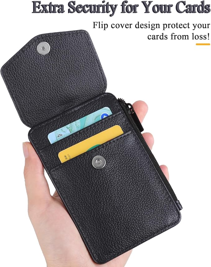 Teskyer ID Badge Holder with Lanyard, Lanyard Wallet, Lychee Black | 4-Card - Image 4