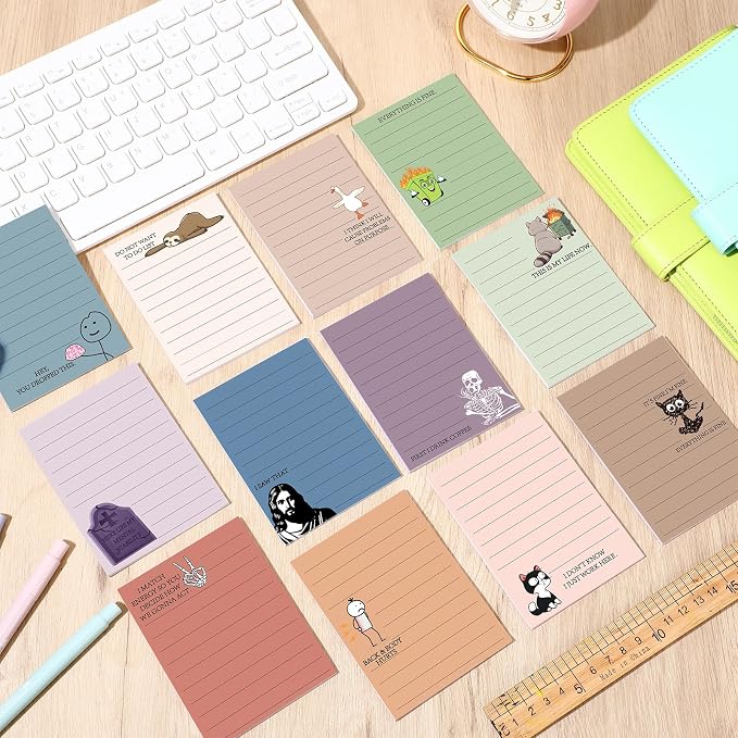 12 Pcs Funny Sticky Notes for Work 4x3 Inches Sarcastic Self Adhesive Notepads - Image 6