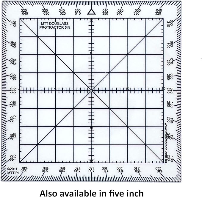 Douglas Protractor Graduated in Degrees for Angle Measurements and map Plotting for Outdoor, Marine or air Navigation, Hiking, Orienteering and Survival-DeskLoop Office