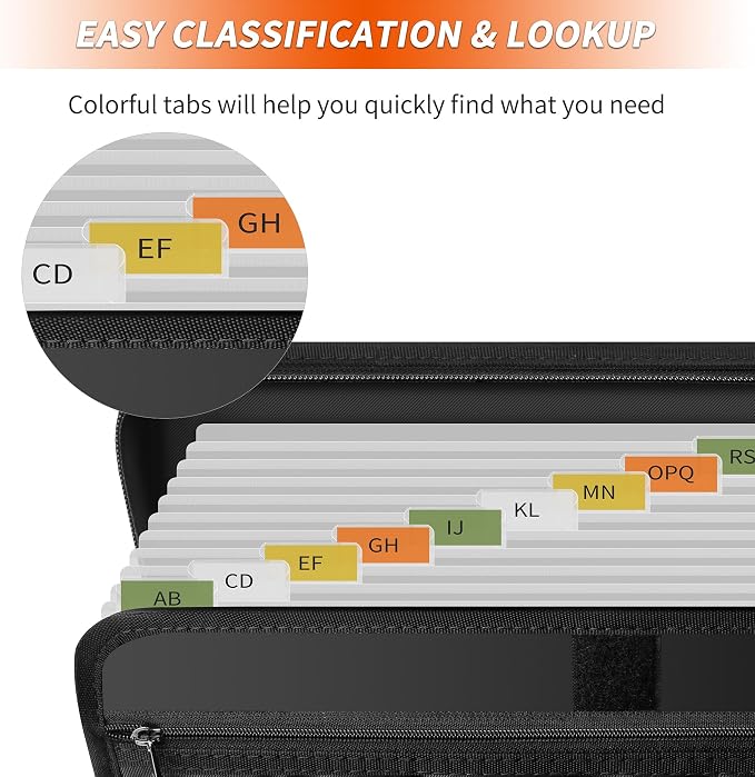 Hontom Accordion File Organizer, 13 Pockets Fireproof Expanding File Folder - Image 5